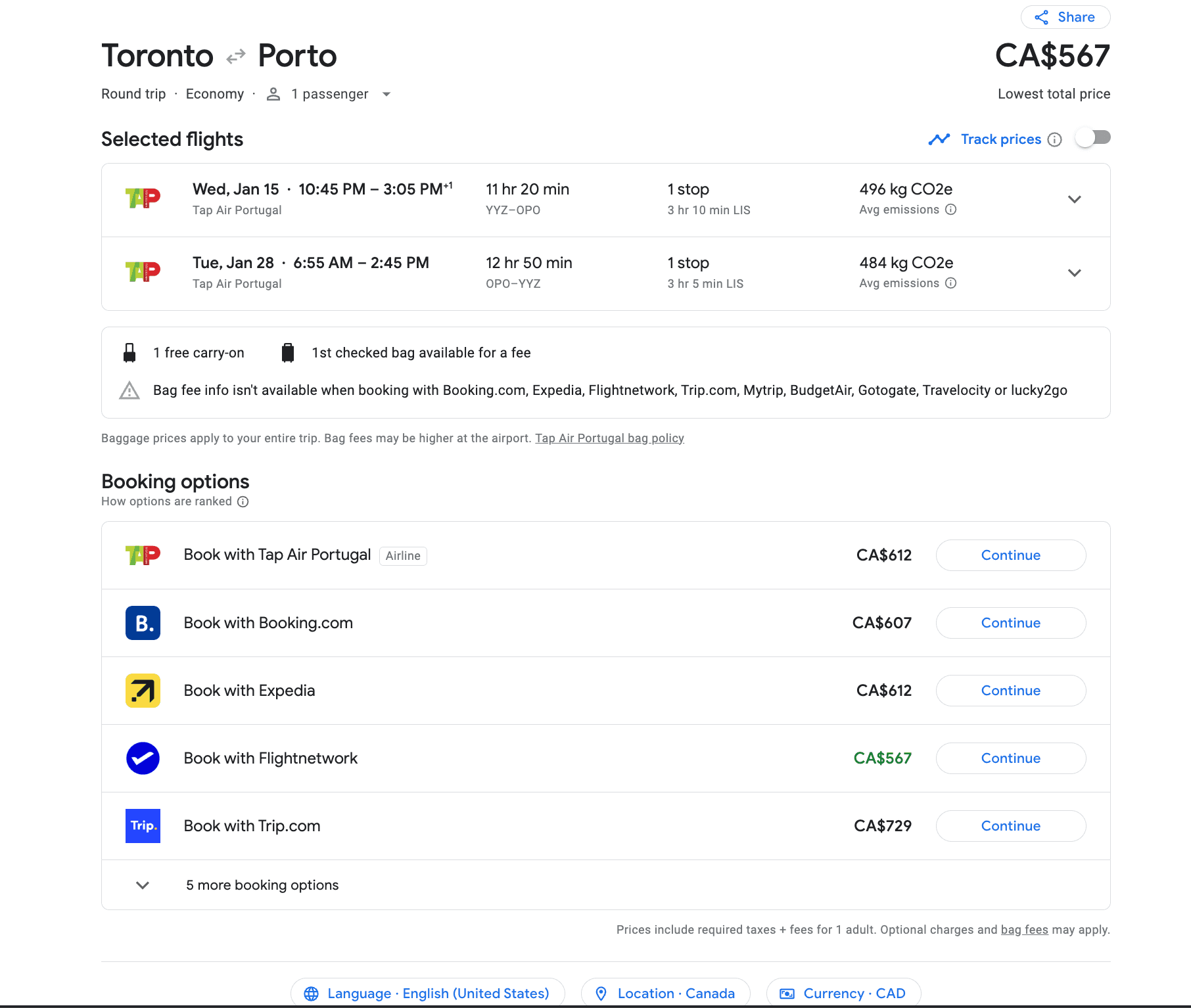 Google Flights Link